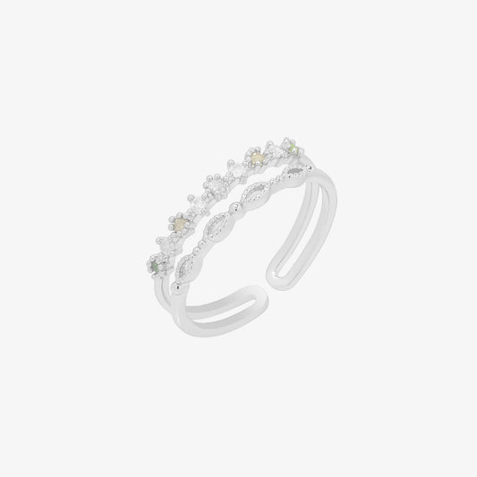 Peridot Cubic Layered Ring
